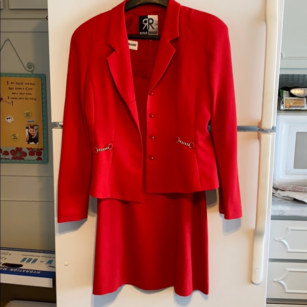 Beautiful red dress with matching jacket Size 8